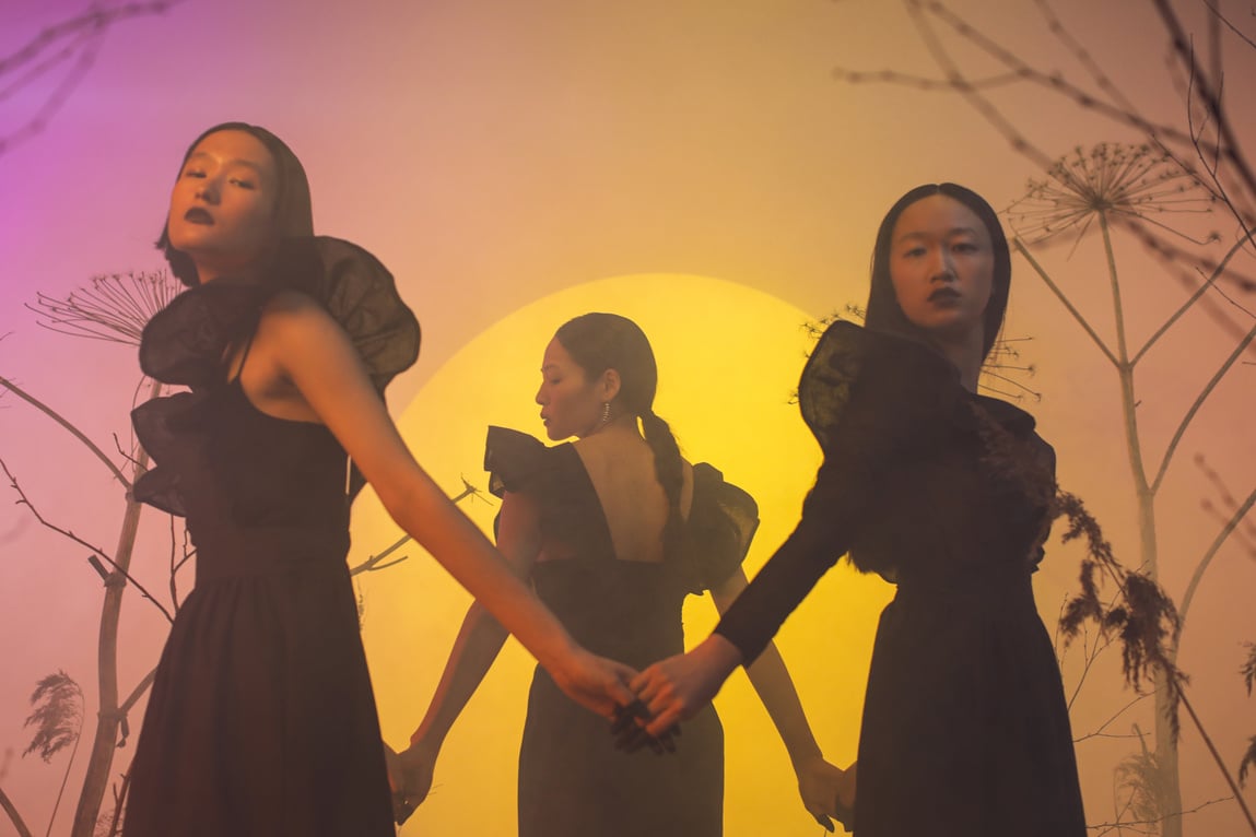 Women in Black Dress Standing 